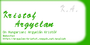 kristof argyelan business card