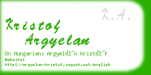 kristof argyelan business card